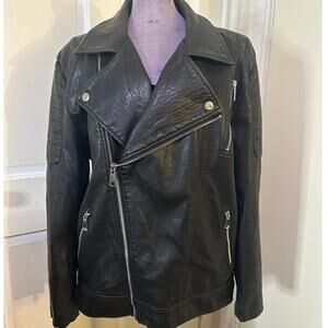 Southern Gents , mens black leather riding jacket in size 2Xl